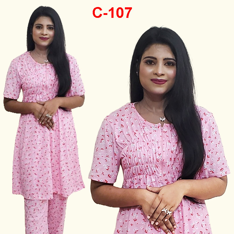 Ziper T-Shirt Set (C-107) - বুকে ইলাস্টিক লাগানো