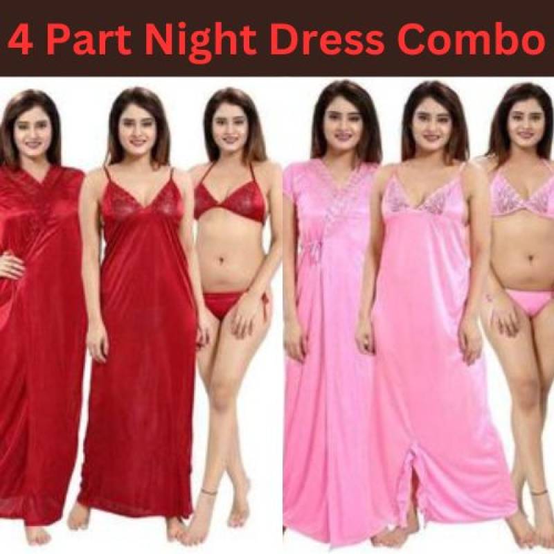 4Pc Best Quality Indian Night Dress (Combo)